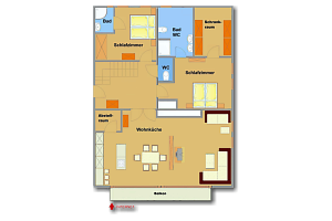 Skizze Appartement 9 2.OG ca. 145 m²