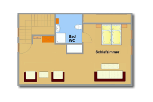 Skizze Appartement 9 3.OG ca. 55 m²